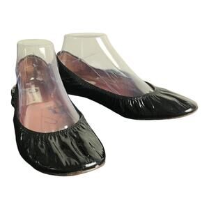 Lanvin Ballet Flats Womens sz 9.5 Black‎ Patent Leather Slip-On Loafers Sandals